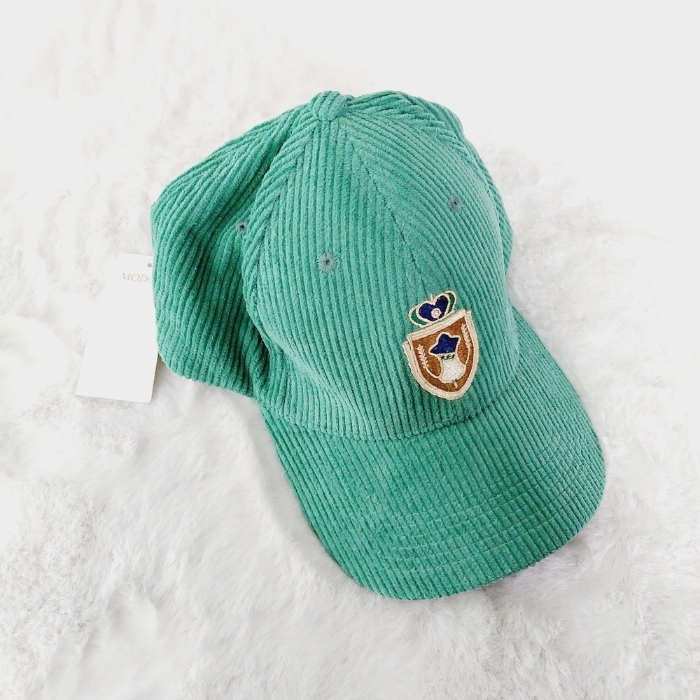 New Modiste (Limited Edition) Unisex Green Corduroy Logo Cap P782